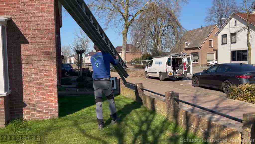 Schoorsteen onderhoud Aalsmeer ladder bus